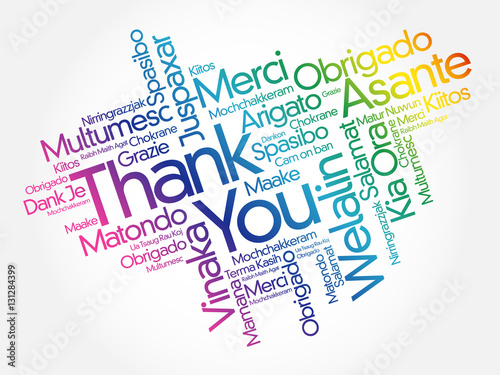 Thank You Word Cloud concept background in many languages