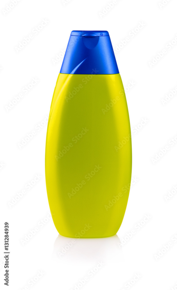 green Plastic bottle shampoo isolated on white green Plastic bottle shampoo isolated on white