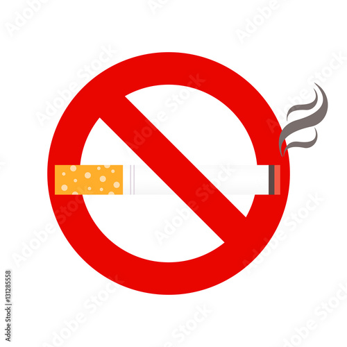 Cigarette with smoke icon. Vector Illustration EPS 10.