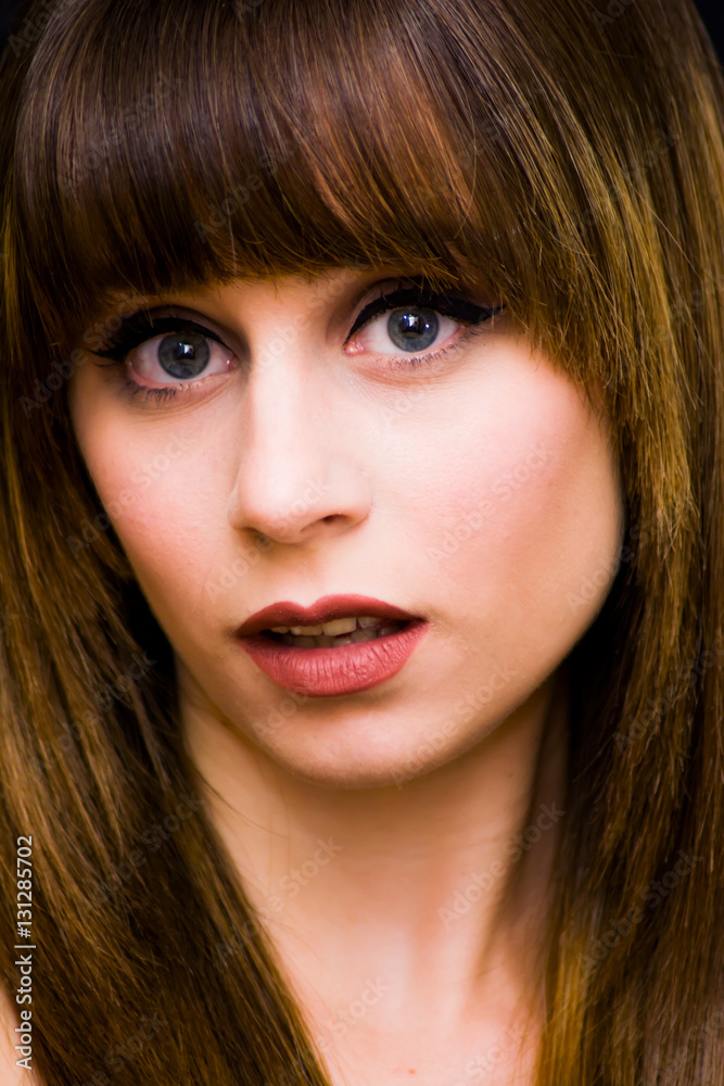 Beauty Woman Portrait over Black Background Beauty Woman Portrait over Black Background