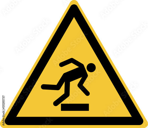 ISO 7010 W007 Warning; Floor-level obstacle