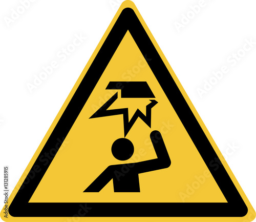 ISO 7010 W020 Warning; Overhead obstacle
