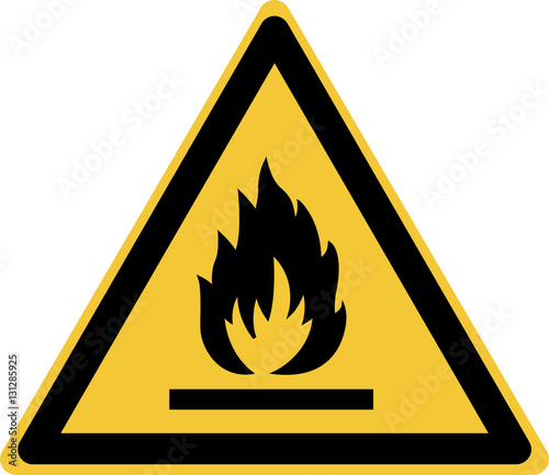 ISO 7010 W021 Warning; Flammable material