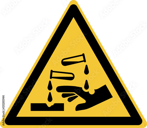 ISO 7010 W023 Warning; Corrosive substance