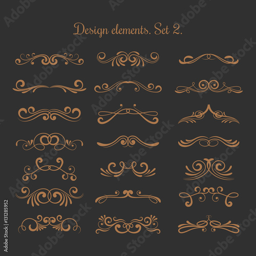 Flourish vector embellishments. Flourishes filigree calligraphic elegant swirls elements