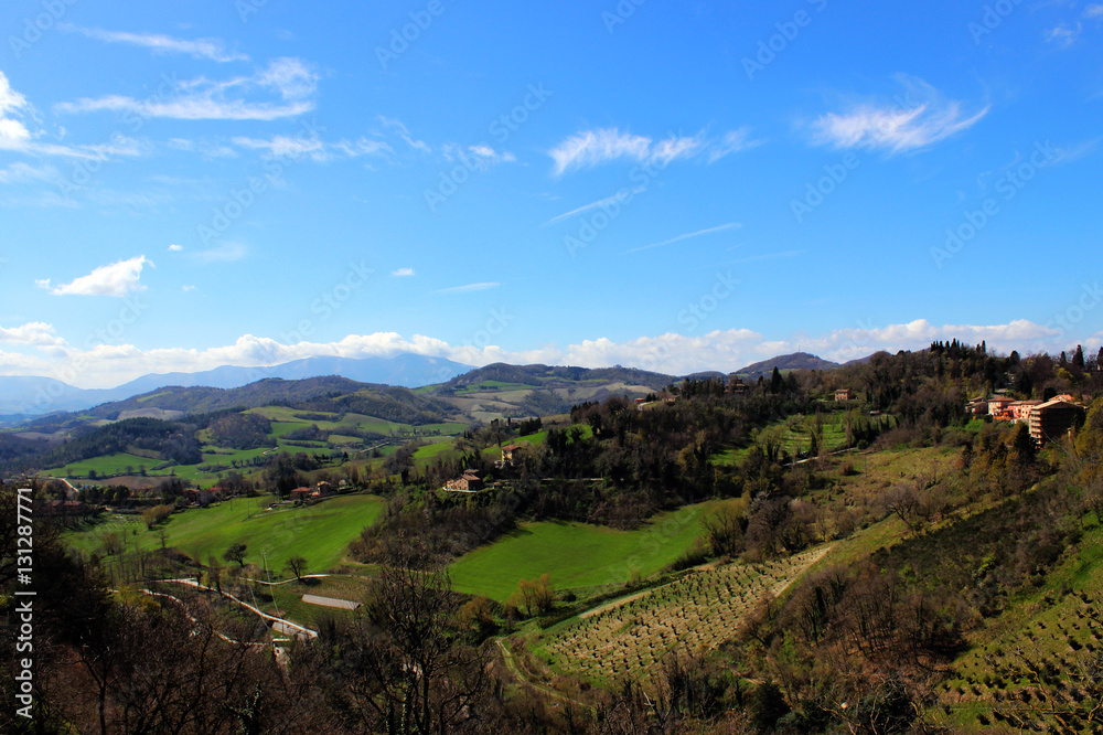 Spring landscape in surroundings of Urbino, Italy