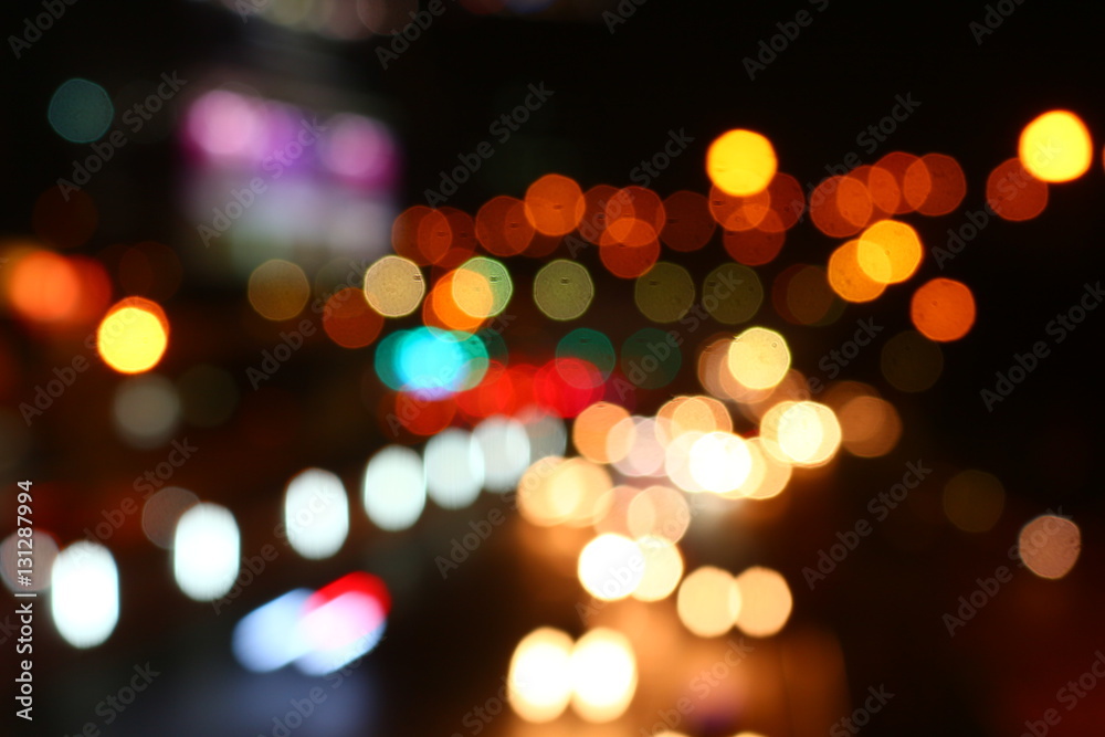 Bokeh of street lights in the evening Bokeh of street lights in the evening