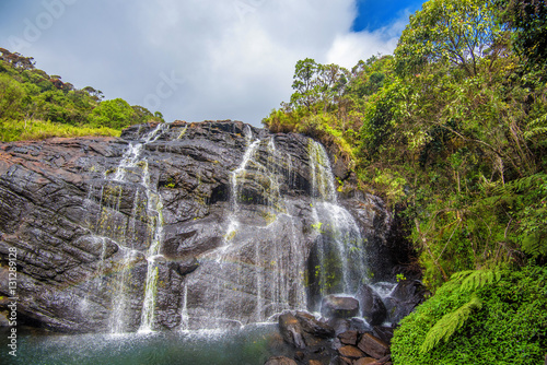 Scenic tropical waterfall