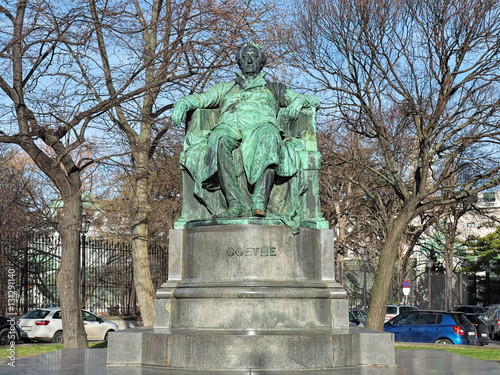 Photography Goethe monument in Vienna, Austria
