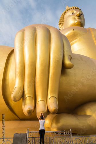 Believe of people on Great Buddha of Thailand at Wat Muang, Ang Thong