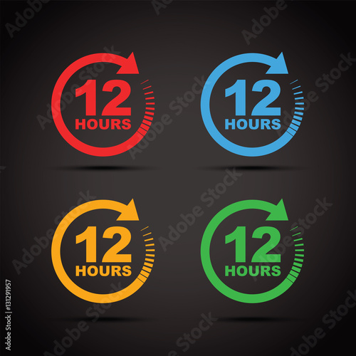 set of four 12 hour icons
