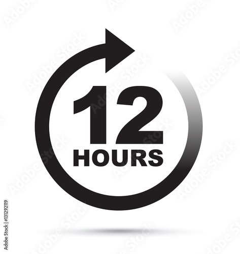 black 12 hour icon