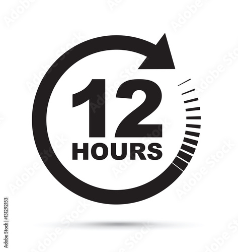 black 12 hour icon
