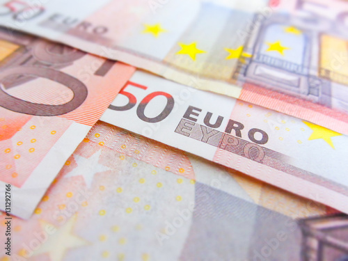 focus on fifty euro banknote