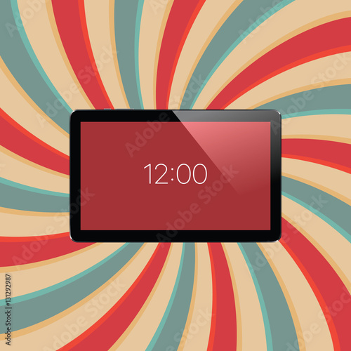 Digital tablet with shiny sensor screen. Electronic smart device. Mobile gadget.