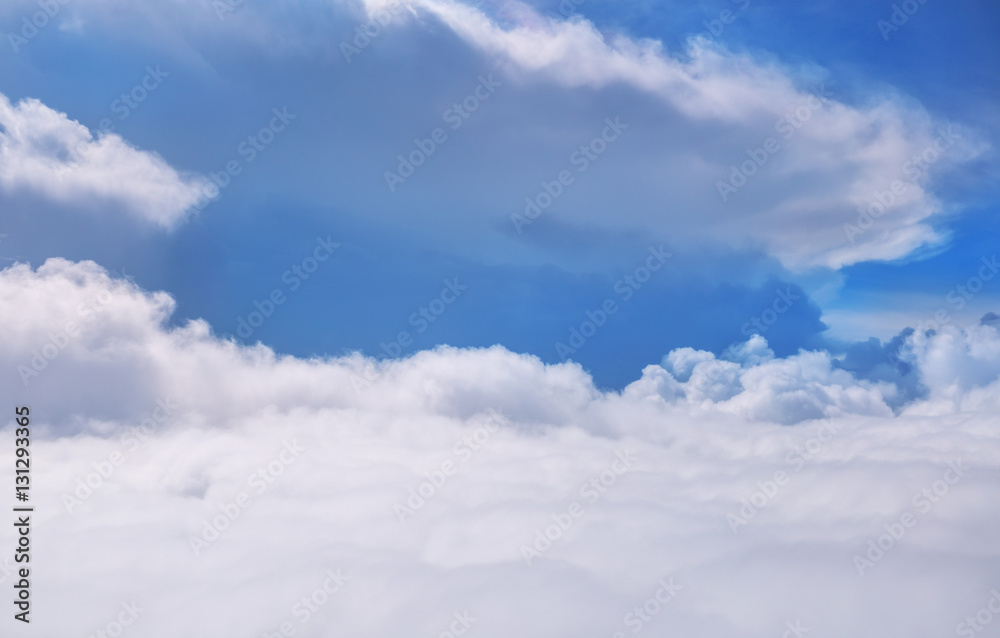 Fototapeta premium cloudscape from above, blue sky and white cloud
