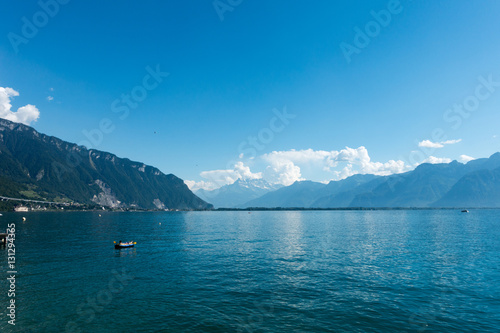 Landscape of Lake Geneva.