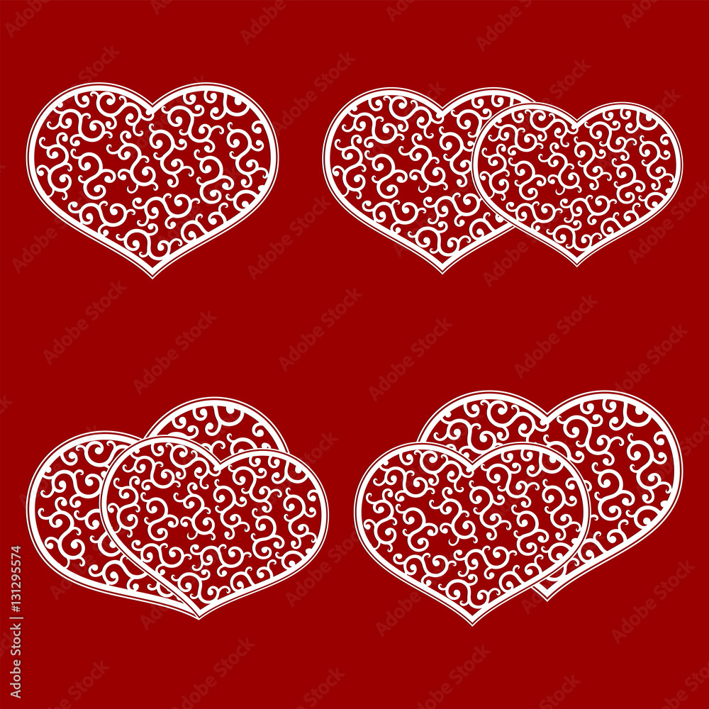 Set hearts pattern retro Set hearts pattern retro
