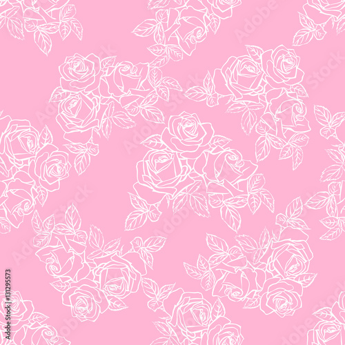 Floral seamless texture with roses.