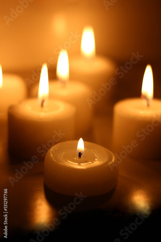 Holiday candles burning