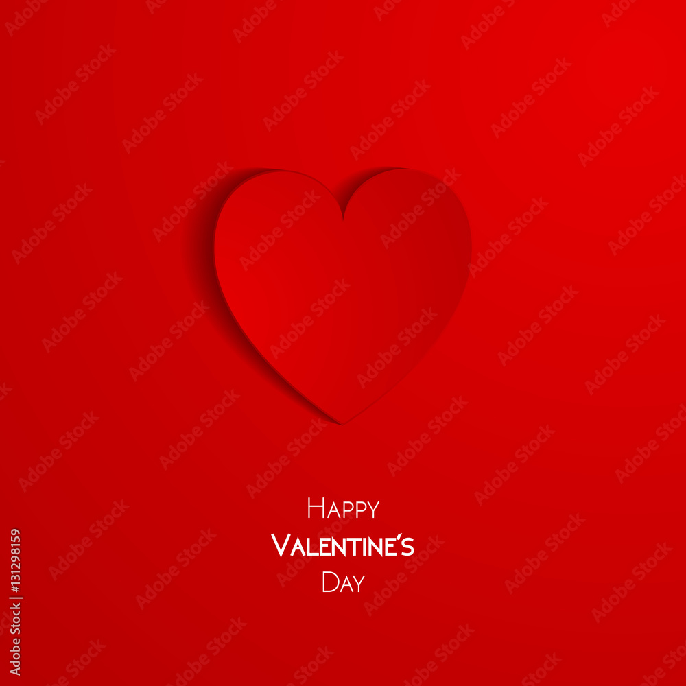 Happy Valentine Day greeting card with heart, vector illustration of loving heart