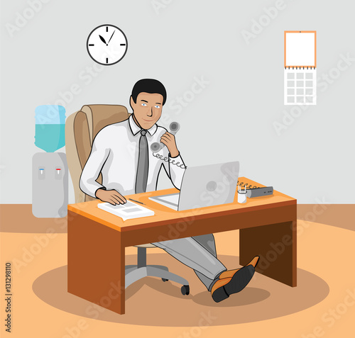 Businessman with the phone in the office