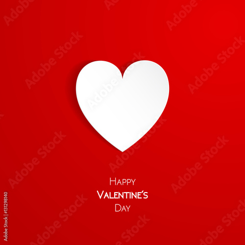 Happy Valentine Day greeting card with heart, vector illustration of loving heart