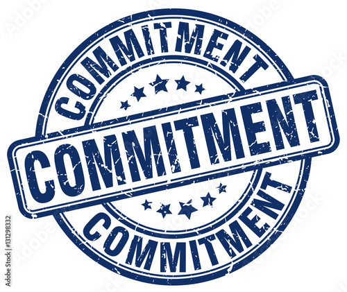 commitment blue grunge stamp