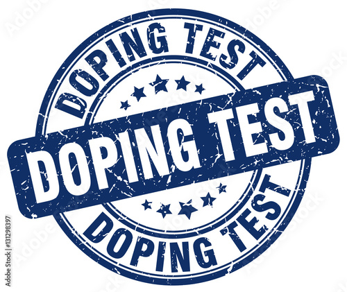 doping test blue grunge stamp