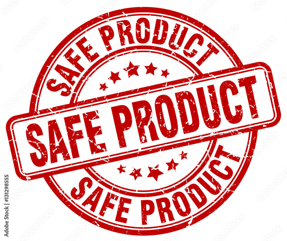 safe product red grunge stamp