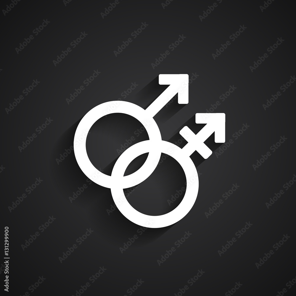 Trans gender white symbol on black background Trans gender white symbol on black background