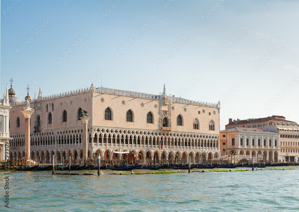 San Marco embankment and Doge palace at summer day, Venice, Italy