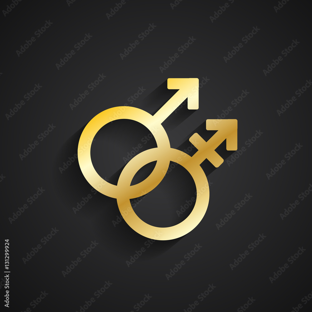 Transgender gold symbol on black background Transgender gold symbol on black background