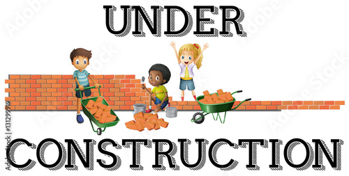 Kids working on the construction site