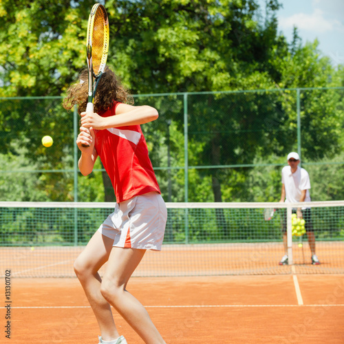 Practicing backhand © Microgen