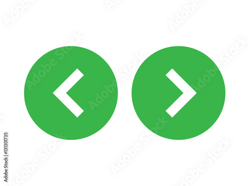 Left right or back next icon button green photo
