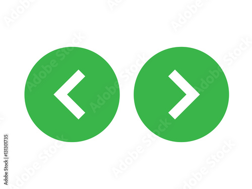 Left right or back next icon button green