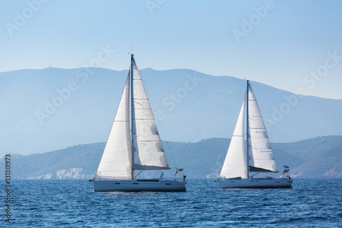 Sailing regatta. Luxury yachts at Aegean Sea. Cruise yachting. © De Visu