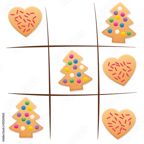 Leftover cookies - playing tic tac toe after christmas.