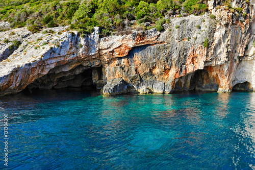Blue Caves in Zakynthos island, Greece © costas1962