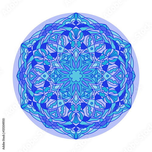 Mandala in blue tones. Vector illustration.