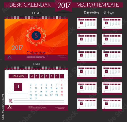 Design Desk Calendar 2017.