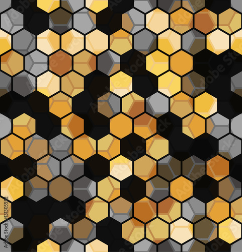 Fototapeta Naklejka Na Ścianę i Meble -  Modern Seamless pattern of Hexagons multicolor abstract geometric background. Vector illustration.