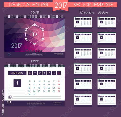 Design Desk Calendar 2017.