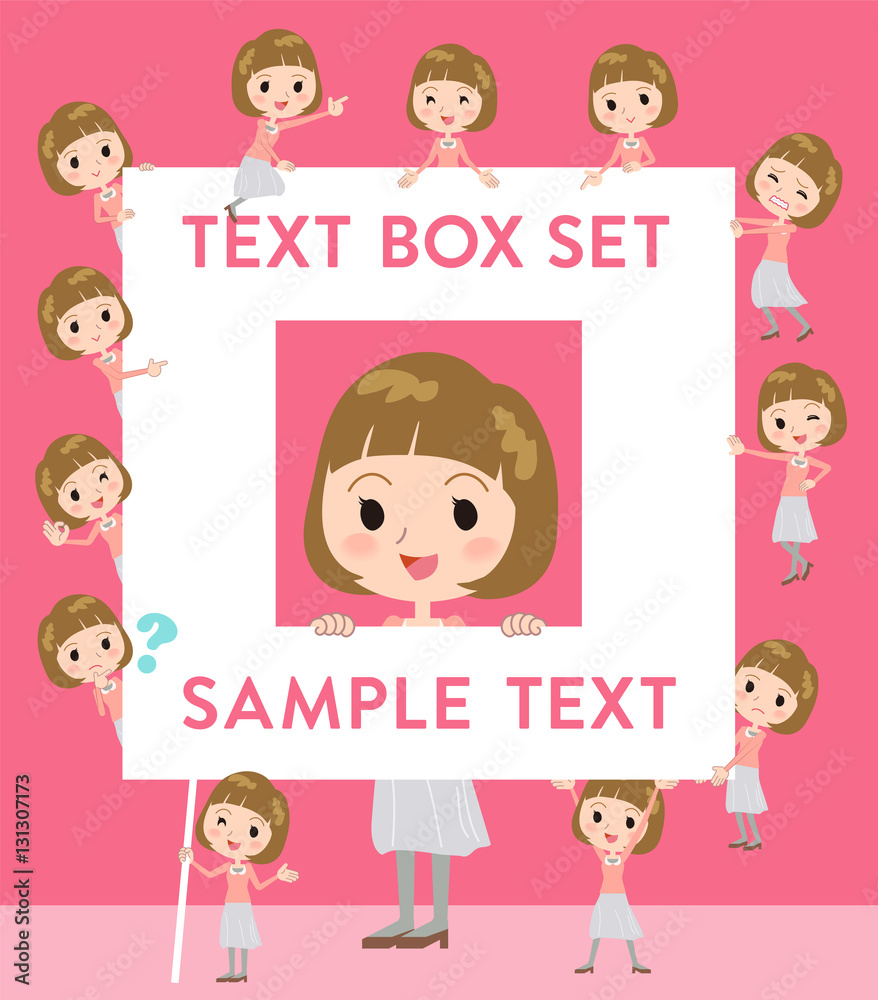 Straight bangs hair pink blouse women text box Straight bangs hair pink blouse women text box