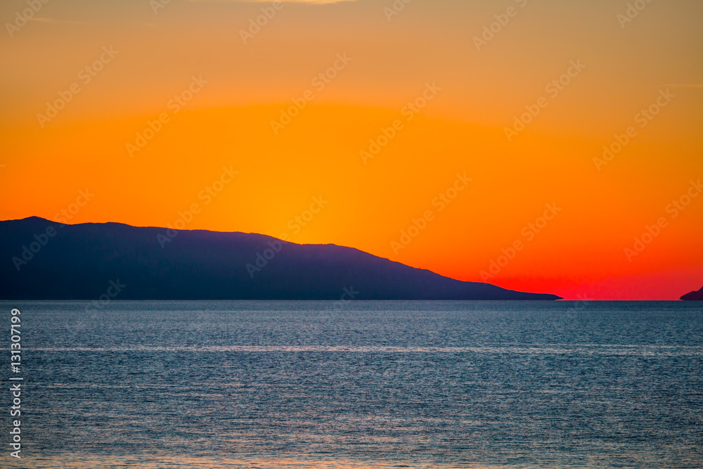 Golden natural sea sunset