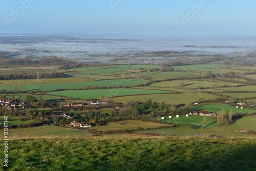 A cold misty morning in December at Devils Dyke in Brighton, West Sussex.