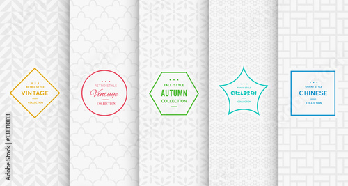 Light grey seamless patterns for universal background