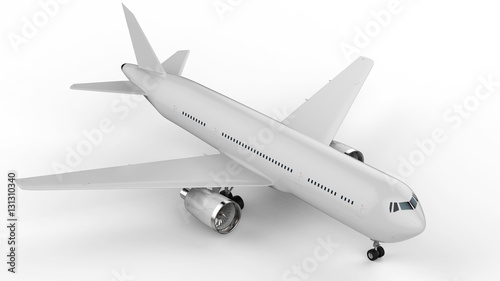 white mock up plane