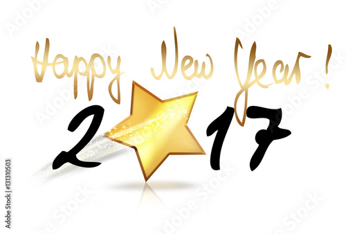 Neujahrsgruß 2017 mit Sternschnuppe